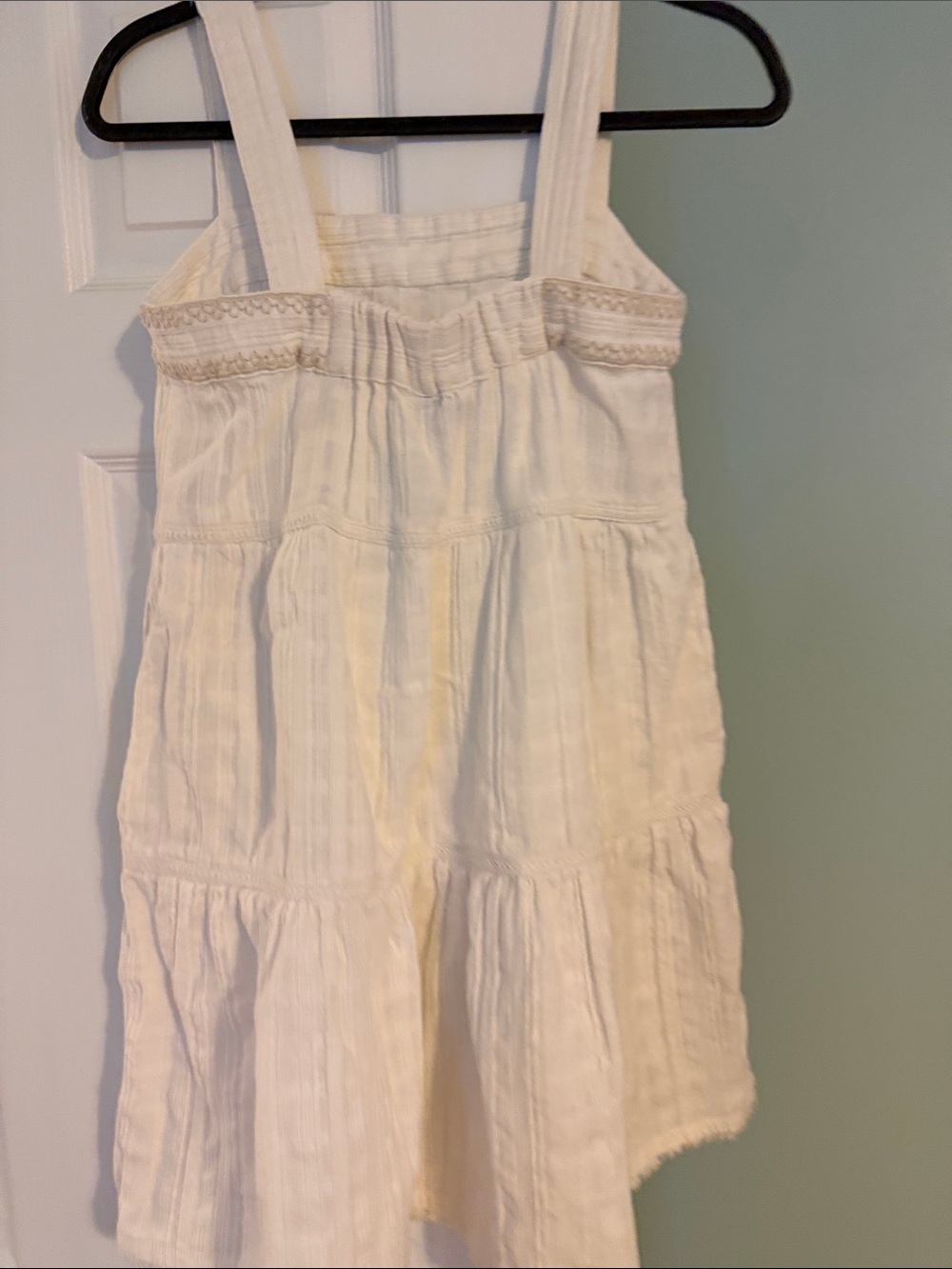 Tommy Bahama Cream Textured Tiered Sundress or Swimsuit Coverup with Lace Trim - Picture 5 of 8